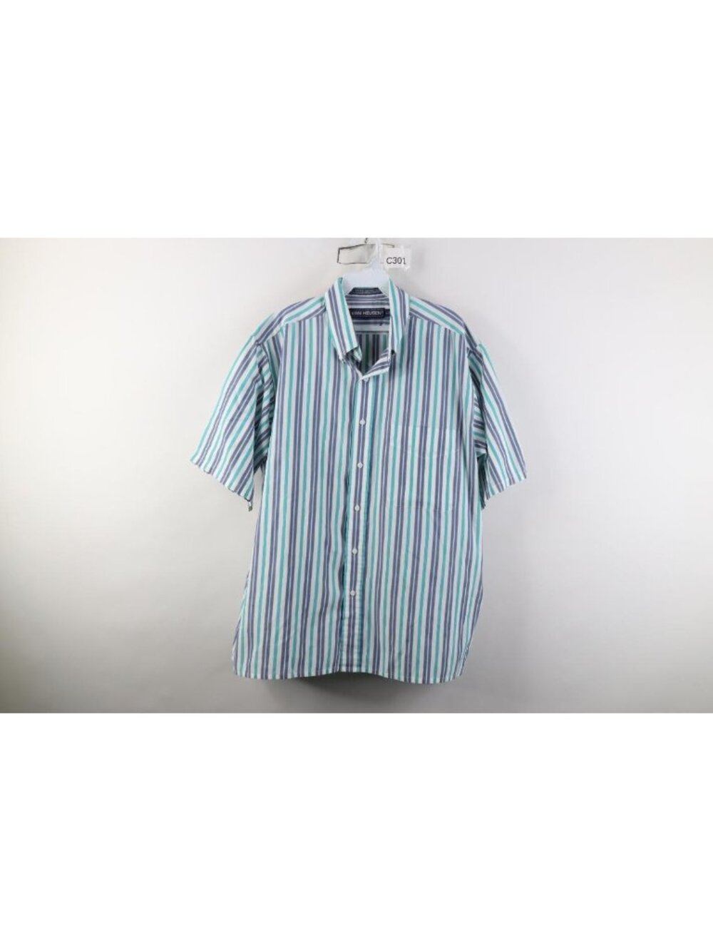 Vintage 90s Streetwear Mens Large Striped Color Block Collared Button Down Shirt